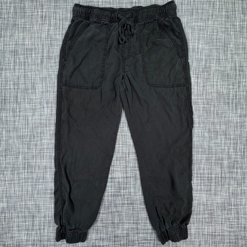 Orvis Womens Lyocell Jogger Pants Black Medium Drawstring Casual Pull On